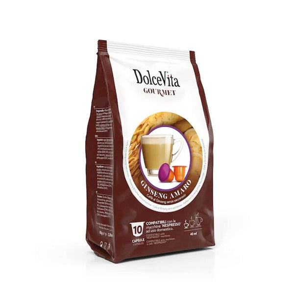 Caffè Dolcevita Miscela Ginseng Amaro 10pz. capsule comp. Nespresso* - Espressos